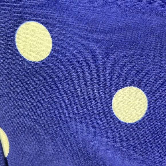 Lauren Ralph Lauren midi dress white, blue polkadot bodycon sleeveless sz. 4 - Picture 9 of 15